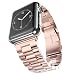 Arteck 38mm Stainless Steel Strap Wrist Metal Apple Watch Band Replacement w/ Metal Clasp for iWatch Apple Watch All Models 38mm (Rose)