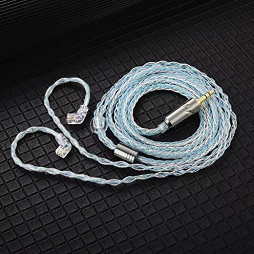 Image of QKZ T1 0.75MM QDC IEM Upgrade Cable, 200 Cores 8 Strand Oxygen Free Copper Silver-Plated Upgrade Cable with 3.5MM Plug ZXN ZXT AK6 Pro KZ ZSN pro x TRN MT1 ZXT (3.5MM, 0.75MM QDC (Blue))