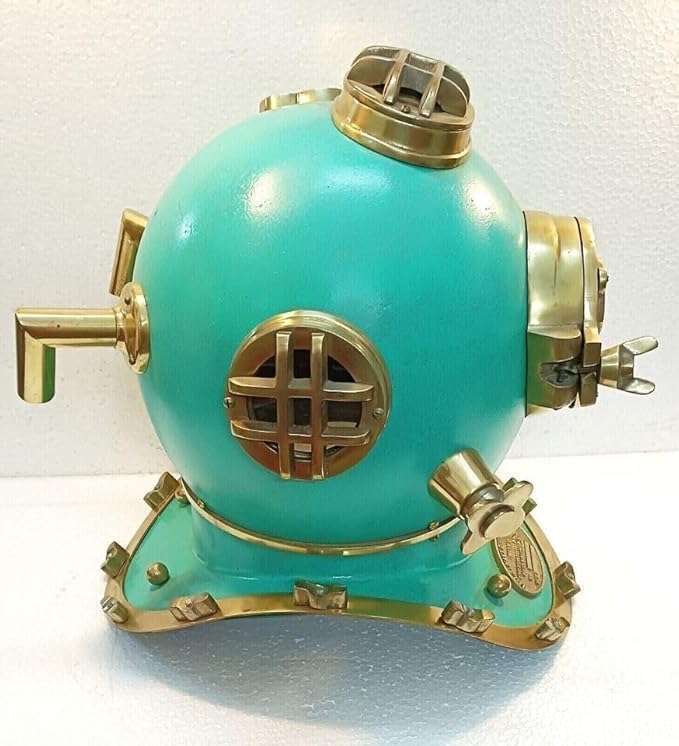 Antique 18" Inch Diving Divers Helmet Vintage U.S Navy Mark V Scuba Diving Helmet