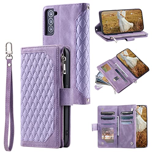Coque portefeuille Samsung S24 5G en cuir synthétique matelassé aux finitions soignées