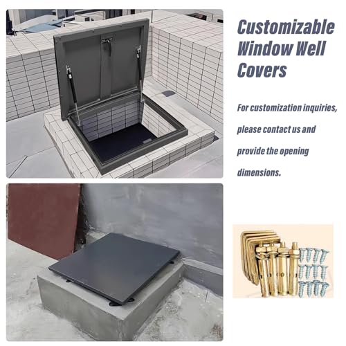 Cubierta de tragaluz impermeable de aluminio Heavy-Du ventana opaca sotano 55x55 cm 7