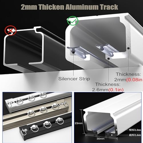 Rails de rideau de plafond en aluminium robuste au design minimaliste