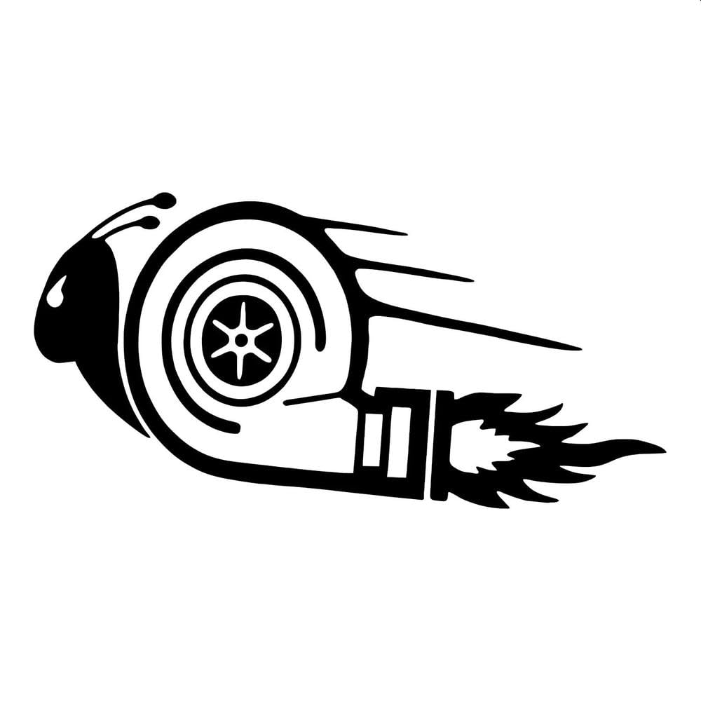Novelty Creative Car Stickers Snail Turbine Waterproof Window Decals KK Vinyl Motorcycle Accessories(Black,25cm x 13.2cm)
