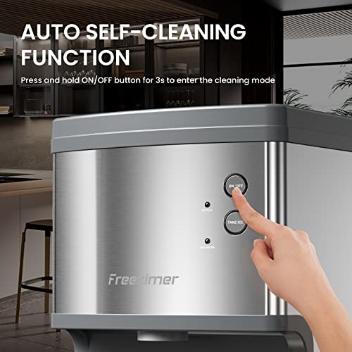 Freezimer Nugget Ice Maker Countertop,Ice Machine Wifi 40Lbs Per Day,Ready In 8 Mins Self-Cleaning Sonic Ice Maker, Pebble Ice Maker For Home Office Bar Party,Sliver(Upgraded Version) #TOP5