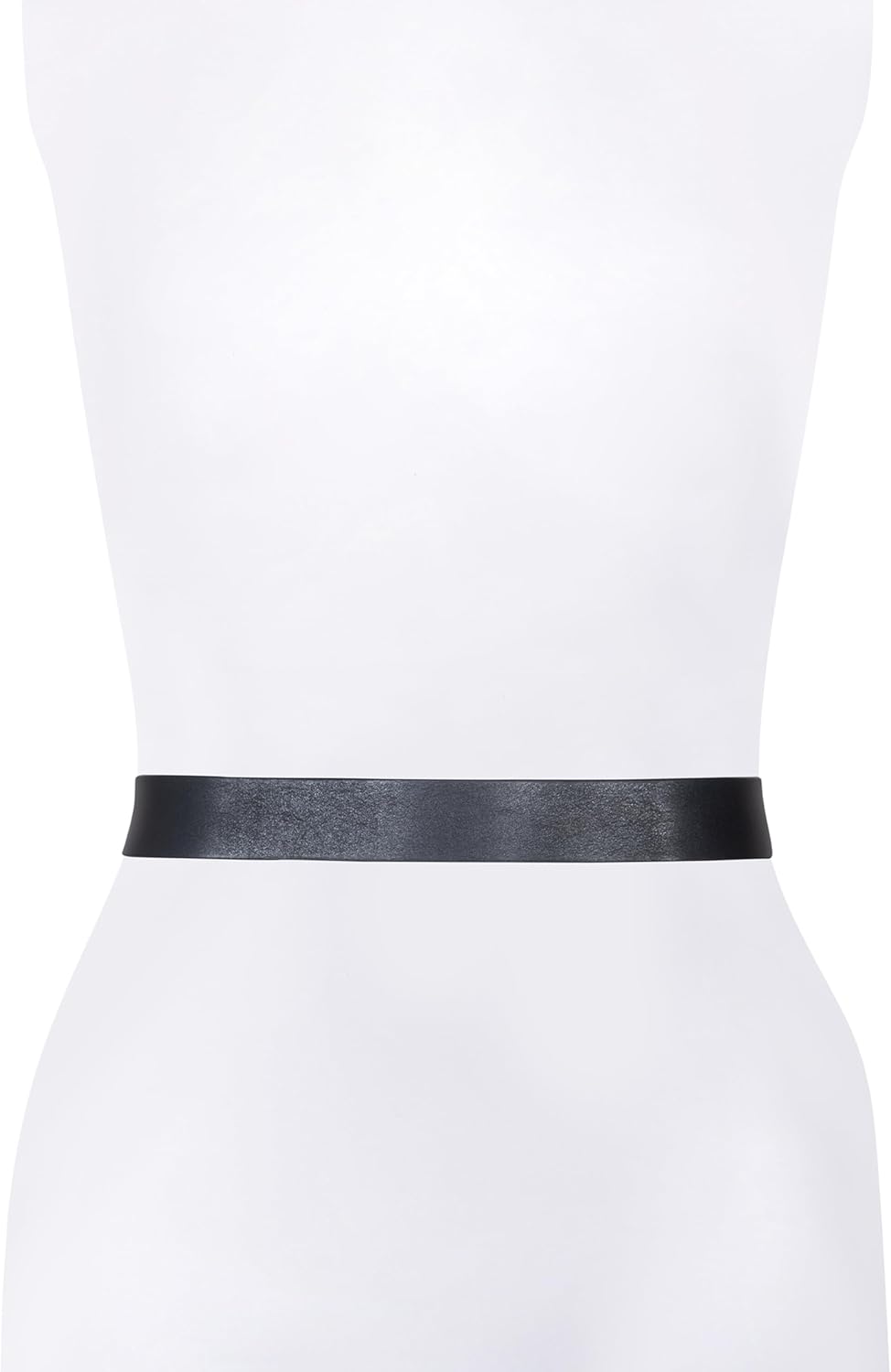 AllSaints Women's 1.5 Inch Belt, Flat Leather Strap, Hexagon Shaped Buckle With Adjustable Sizing