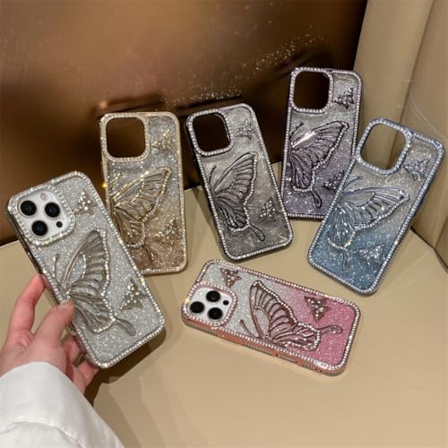 Coque iPhone 13 Pro Max strass paillettes or accessoire de mode pour soirées - 2