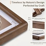 A5 Frame, Natural Walnut Solid Wood A5 Photo Frame, Photo Frame with HD Tempered Glass, A5(14.8x21 cm) Frame with Mount for A6(9.5x13.8 cm) Picture Frame, for Wall & Tabletop Picture Frames - Image 2