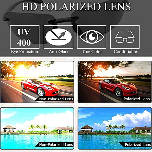 Fiore Polarized Sunglasses For Men And Women Tr90 Rimless Frame Uv Sun Glasses #TOP5