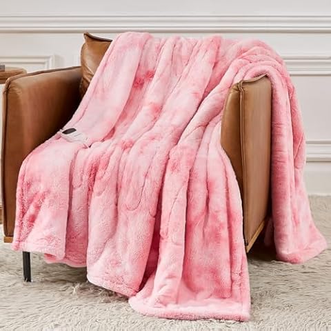 Homemate Heated Blanket Electric Full - 72x84 Heating Blanket Full 5 Gears Auto-Off 10 Heat Levels Heat Blanket Over-Heat Protection Luxury Faux Fur Sherpa Heater Blanket Electric ETL Certification