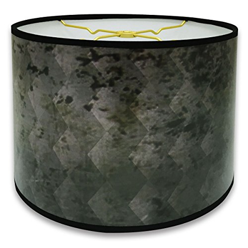 Image of Royal Designs, Inc. Trendy Decorative Handmade Drum Shade, Made in USA, 10in, HBC-8014-10, Black Snakeskin