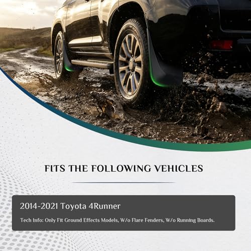 Image of Mud Flaps Fit for 2014-2019 Toyo-ta 4Runner (Only Fit Ground Effects Models) - Without Flare Fenders or Running Boards, Dedicated Mudguard for Four Seasons Universal Protection, Front and Rear