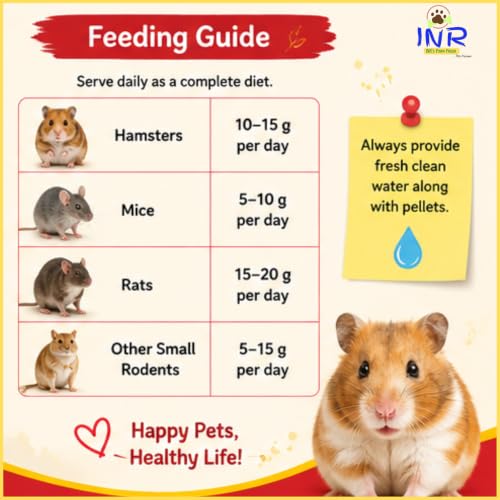Image of INR's Farm Fresh Healthy Pellets Food for Hamsters, Rats, Mice & Rodents, 600g