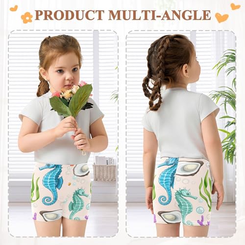 Joisal Under Shorts for Dresses Cotton Girls Biker Shorts Toddlers 4t Summer Kids Seahorses4