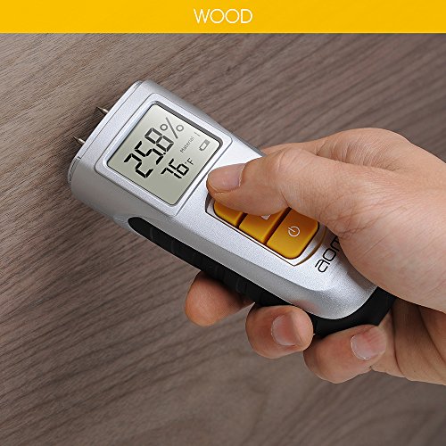 Moisture Meter, Digital Moisture Detector Moisture Tester, Water Leak Detector, Pin Type, Damp Tester Dampness Meter with 6 Modes for Wood Building Material Firewood Walls Paper Floor (Silver) - Thumbnail 6