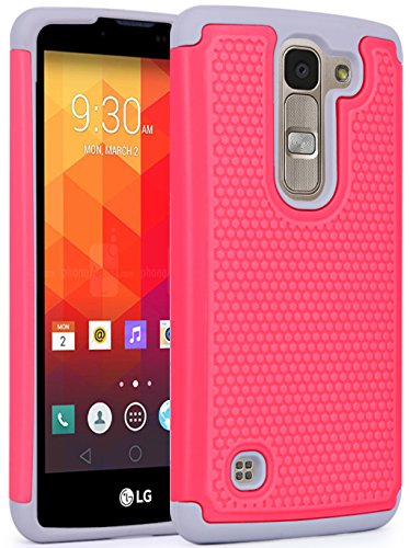 LG VOLT 2 Case, LK LG VOLT 2 Case Drop Protection Shock Absorption Hybrid Dual Layer Armor Defender Protective Case Cover for LG VOLT 2 (Rose Pink)