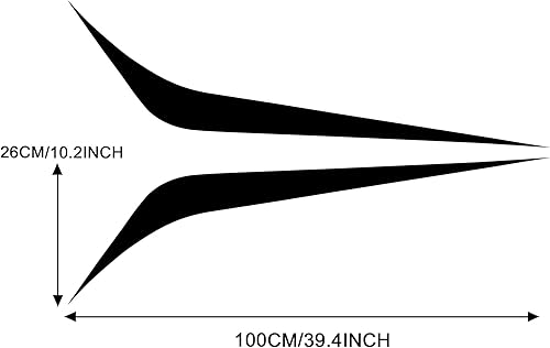 Miniatura 2 de TOMALL 2 piezas calcomanías de rayas para capó de automóvil de 39", para carreras de automóviles deportivas, falda lateral del cuerpo, techo, capó,