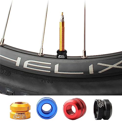 Image of 2PCS Bike Vacuum Tire Valve Nut, Bicyle Inner Tube Presta Valve Nuts with Sealed O Ring, for Mountain or Road Bikes Accessories