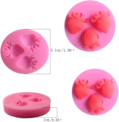 Miniatura 5 de Molde de silicona con forma de frutas de piña, lichi, fresa, 3D, para poner bricolaje, pastel de gelatina, caramelo, fondant, chocolates,