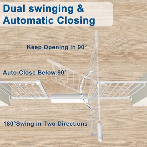 Image of ALLAIBB Extra Wide Pressure Mounted Baby Gate Walk Through Child Kids Safety Toddler Tension White Long Large Pet Dog Gates with Extension for doorways Kitchen (29.13-43.3 inch /74-110cm, White)