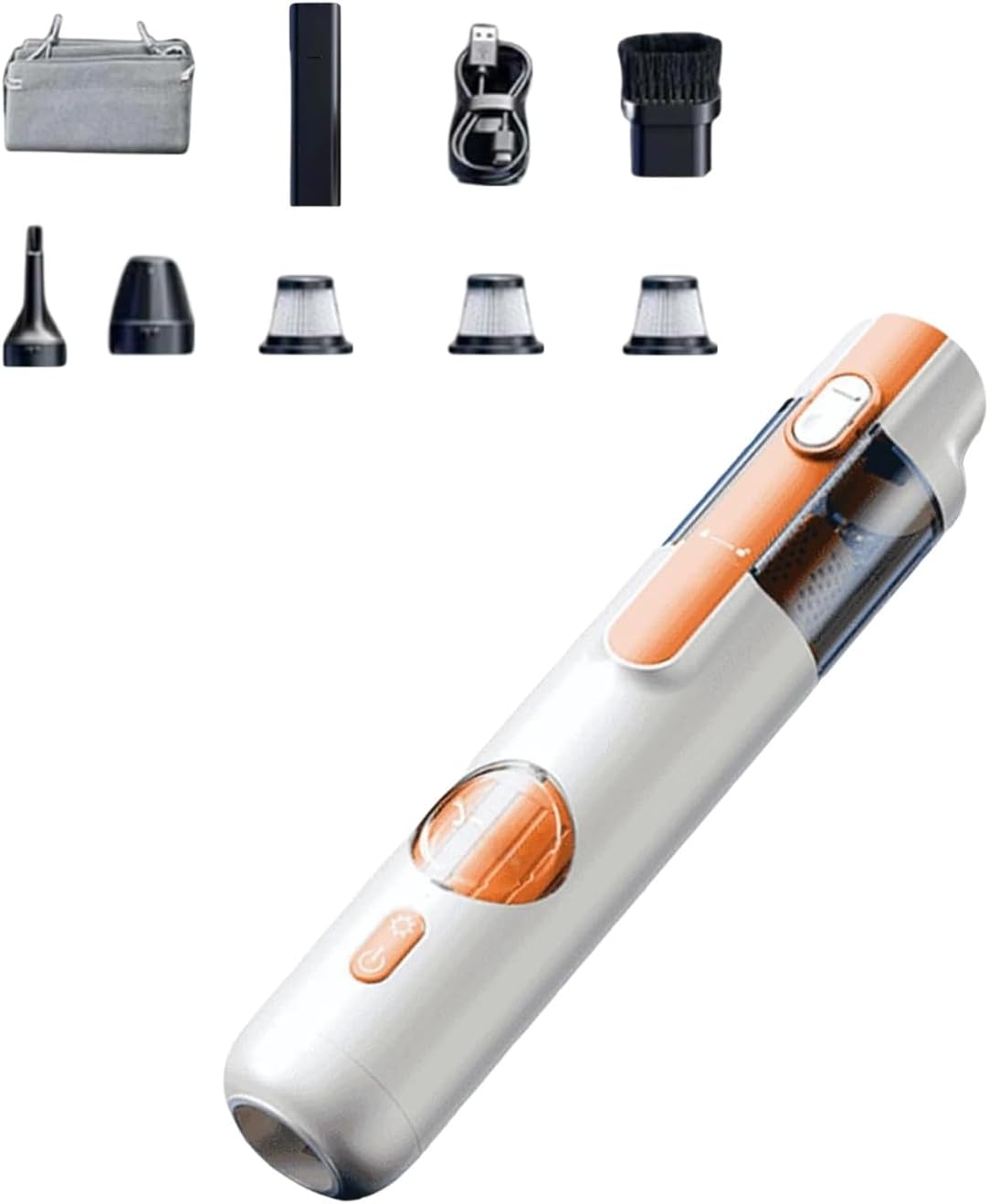 2026 Pro 5-in-1 Handheld Vacuum & Inflator | 15kPa Power Suction + USB-C Fast Charge | Cordless Cleaner for Car, Sofa, Mattress, Home (White)