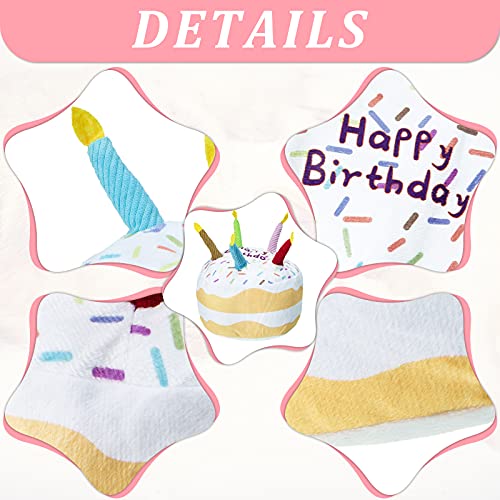 Sumind Hund Geburtstag Spielzeug Hund Geburtstagstorte Spielzeug Quietschendes Hundespielzeug Weiches Plüsch Hundespielzeug, Groß, 7,3 Zoll