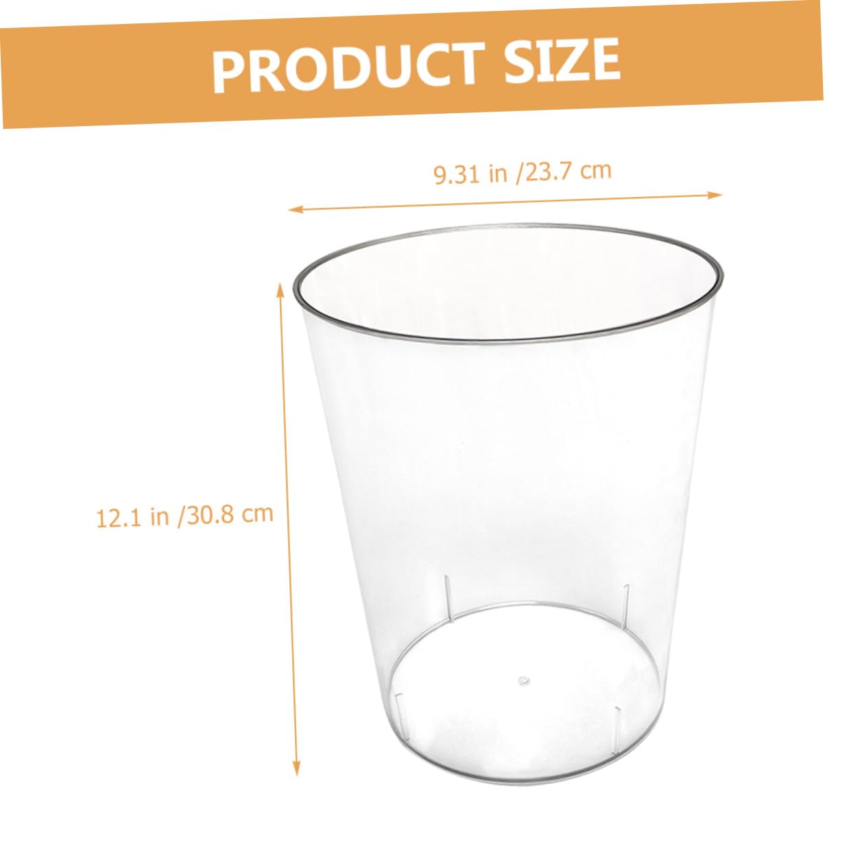 Toyvian Bidone della Spazzatura Domestico Trasparente in Plastica Resistente Antiscivolo, Cestino per Rifiuti da Ufficio e Camera da Letto, Secchio per Carta per Bagno, Casa e Ufficio,