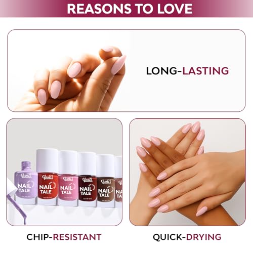 Image of Glam21 Nail Tale Nail Polish | Glossy Gel Finish | Rich Pigmentation | Chip Free | Quick Drying Formula | Long Lasting Nail Polish for Women | 9ml | Shade-19