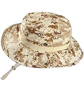 Camo Boonie Hat for Men Women, Military Tactical Wide Brim Bucket Hats, UPF50+ Jungle Sun Cap for...