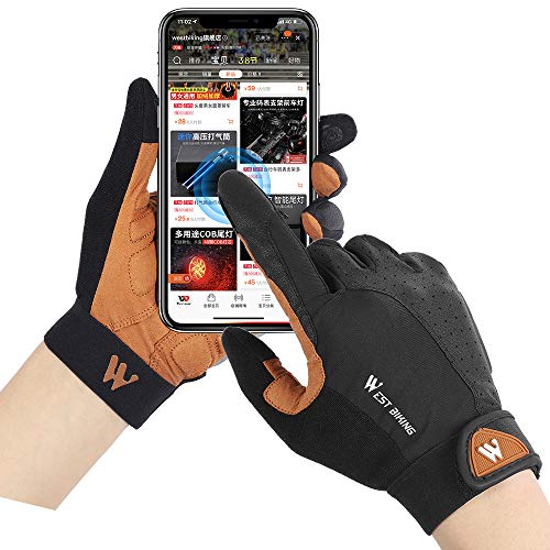 Andoer Luvas de ciclismo antiderrapante respirável masculino anti-choque para esportes ao ar livre l