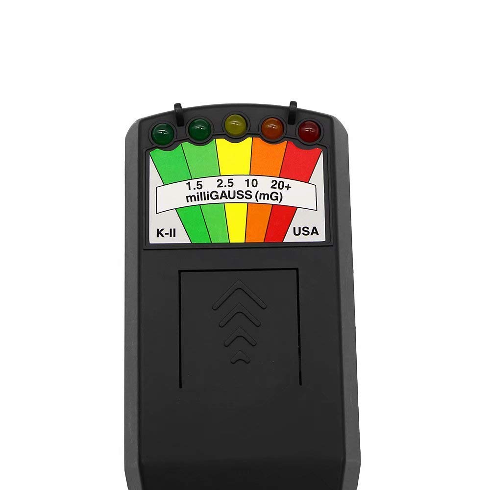 Rilevatore di Radiazioni Misuratore EMF Gauss K2 Rilevatore di Campo Elettromagnetico Magnetico Portatile 5 LED per Intensità di Campo Elettrico (Nero)