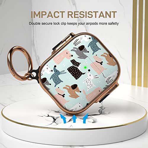 Image of Maxjoy for AirPods Case with Lock, Cute AirPod Case Lock Hard Protective AirPods 2 Cover for Women Men with Keychain for AirPod 2nd 1st Generation Cover 2&1, Dog