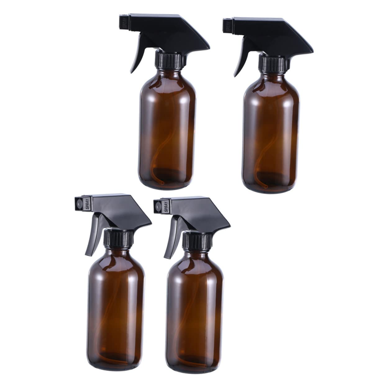FRCOLOR Bottiglia Spray in Vetro Marrone 250ml, 4 Pezzi, Riutilizzabile | Pp, Contenitori per Liquidi, Uso per Prodotti di Pulizia, Formato Compatto