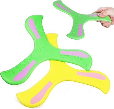 Milisten 2 Pack Kids Eva Boomerang Toy Outdoor Play Kids Sports Park Camping Fast Return Boomerang