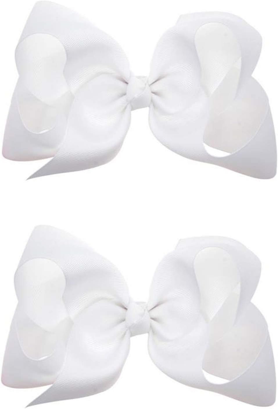Hair Clips Boutique Hair Bows Alligator Clip for Women Girl Hairpin 6 Inch Large Cheer Bow Clip Handmade Bowknot Barrettes Hair Accessories TSFJ02 (2pcs White)