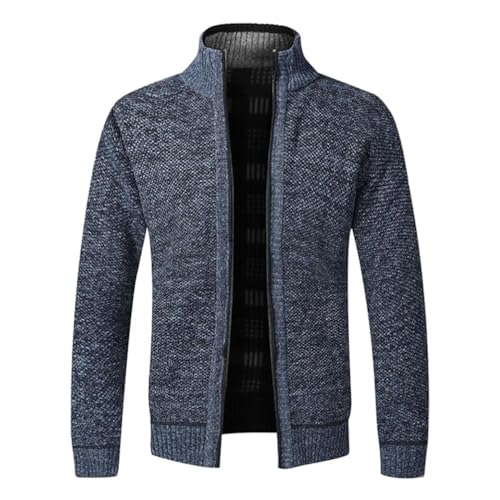 Men's Winter Thick Sweater Cardigan Loose Casual Knitted Sweater Long Sleeve Zipper Stand Collar Cardigan2