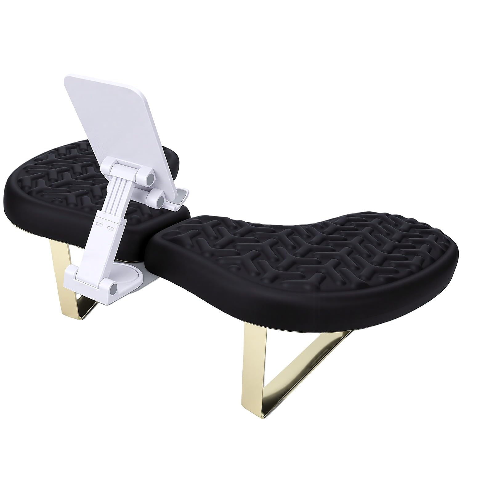 Brrnoo Reposabrazos para Uñas en Forma de U, Almohada Ergonómica para Reposamanos de Manicura con Esponja Viscoelástica Transpirable y Funda Impermeable para Mesa de Salón, Trabajo (BLACK)