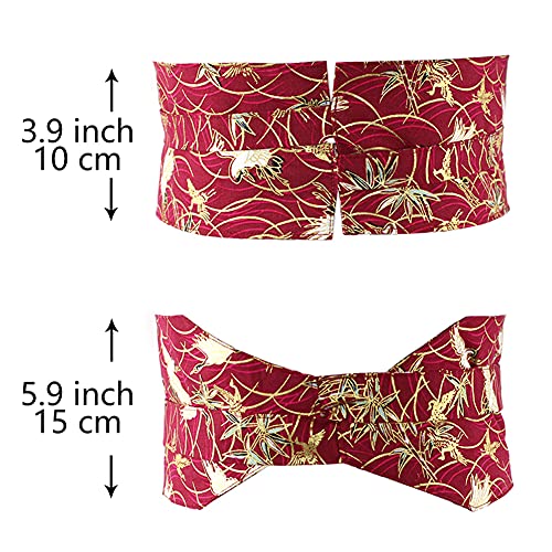 Tong Gu Wide Japanese Belt Corset Obi Floral Tie Waistband for Kimono Yukata Dress Shirt Retro Sash3