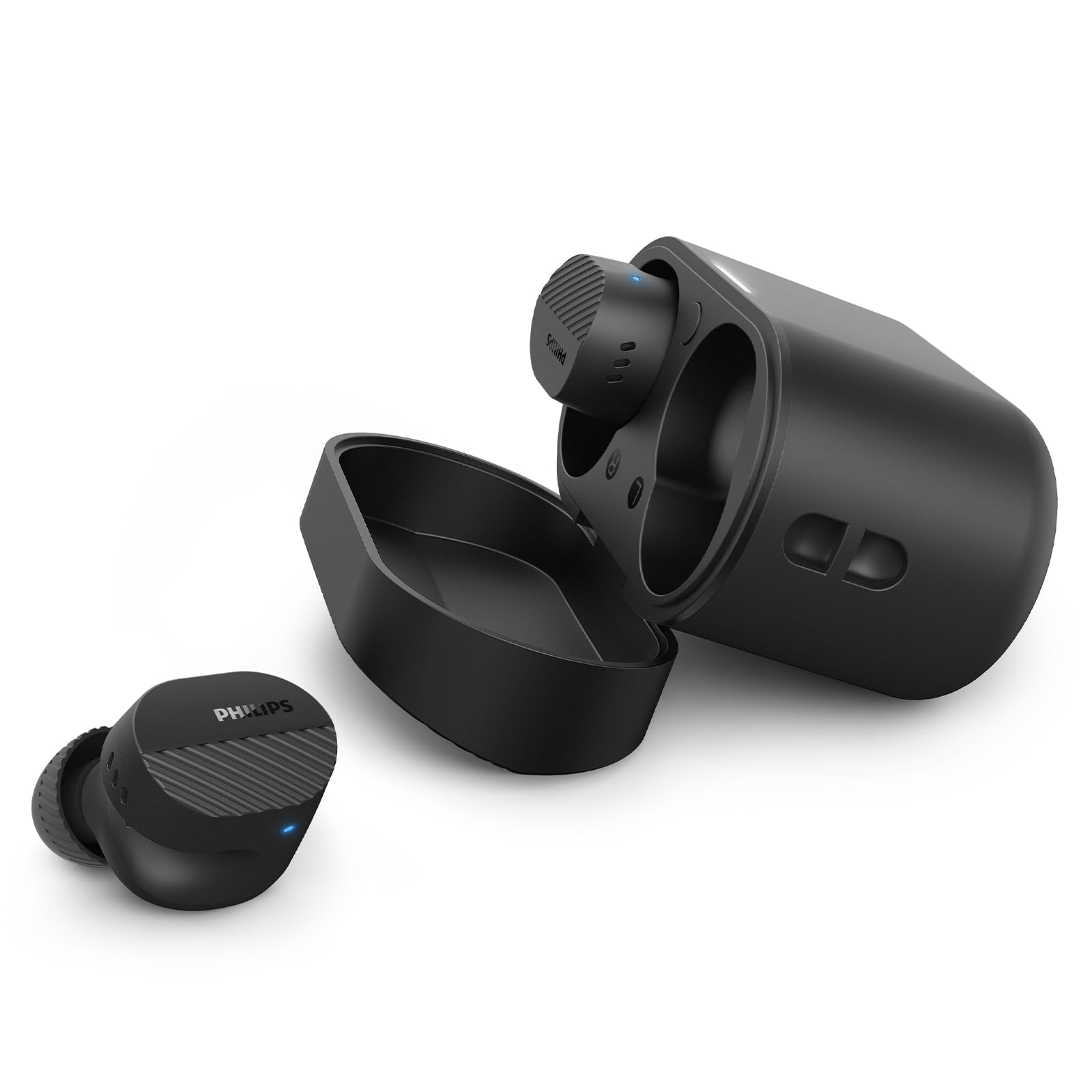 Philips TAT5000BK Noise Cancelling True Wireless In Ear Bluetooth Headphones - Dynamic bass, Pocket-sized charging case, 40 hours playtime, Clear calls, Ideal for Commuting And Exercise - Black