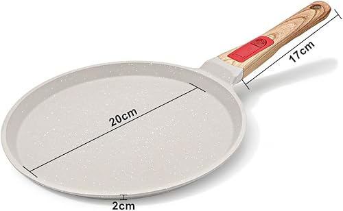 Miniatura 6 de RANXINGST Sartén antiadherente para crepas con mango desmontable, sartén para tortillas Dosa Tawa de aluminio fundido de 8 pulgadas, compatible con