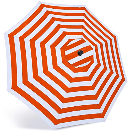 Image of ABCCANOPY 9ft Outdoor Umbrella Replacement Top Suit 8 Ribs (Orange&White)