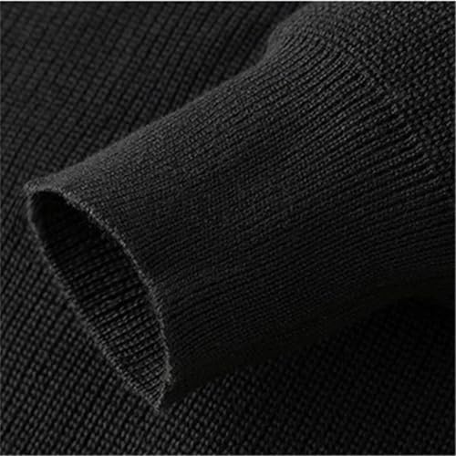 Men's Turn-Down Collar Pullovers Long Sleeve Knitted Sweater Half Zipper Solid Casual Pullovers2