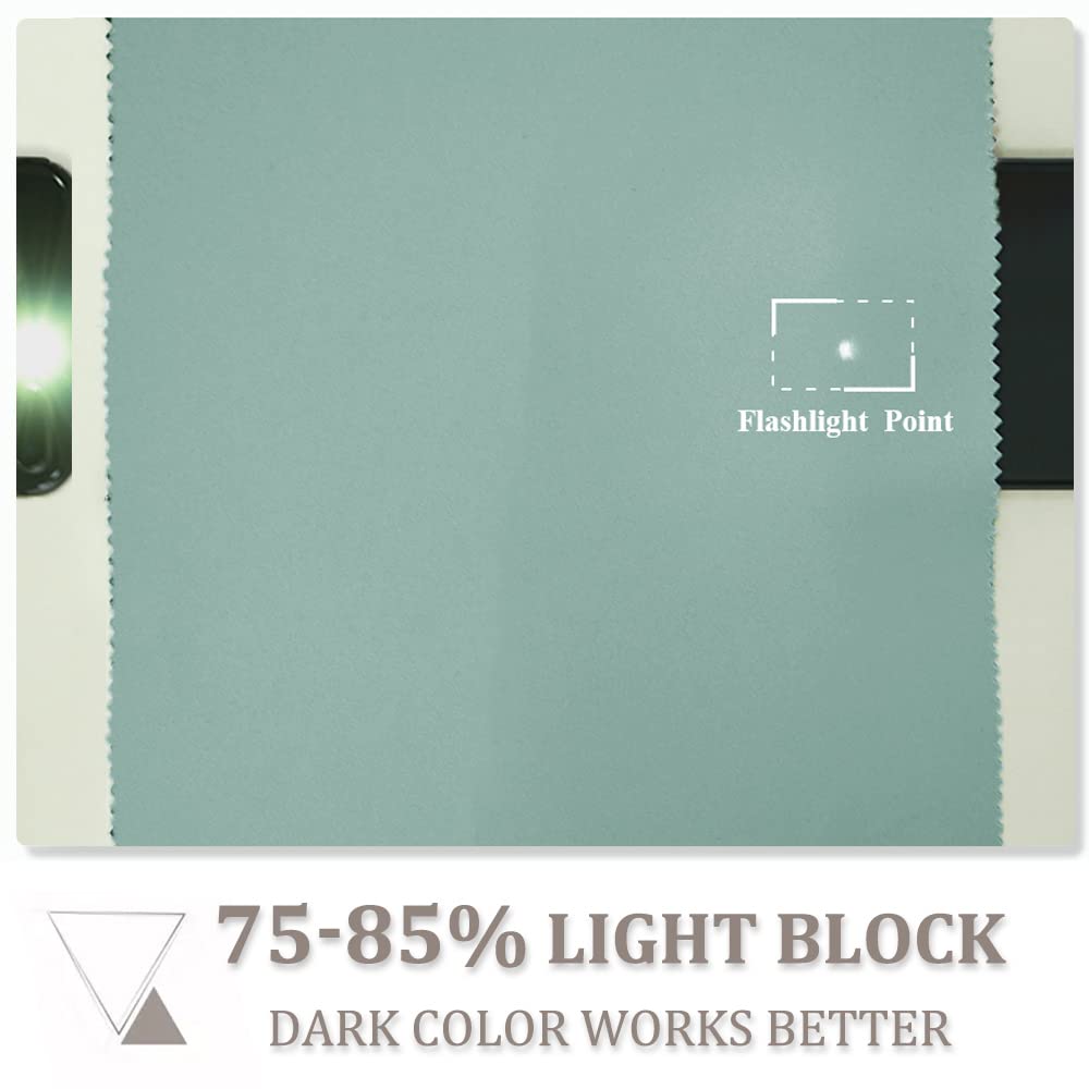 PONY DANCE Tenda Cameretta Bambina Tende Oscuranti con Anelli Tende Moderne Tende Termiche Isolanti per Interni Tende per Casa 2 Pezzi L 132 x A 114 cm, Verde Chiaro