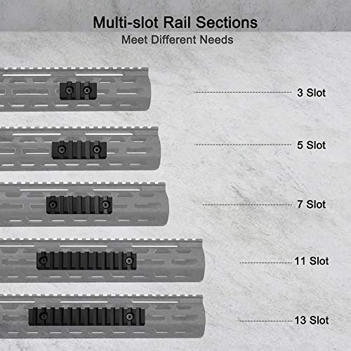 image for Modkin Picatinny Rail Accessory Set, 3-5-7-11-13 Slots Aluminum Picati