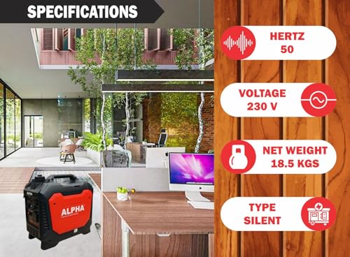 Image of AK POWER SERVICE ALPHA A2800-2000 Watts & 2KW Super Silent Inverter Generator-Recoil Start|Silent Generator|Home & Commercial Use|Life Time Spare|1 Year Brand Warranty