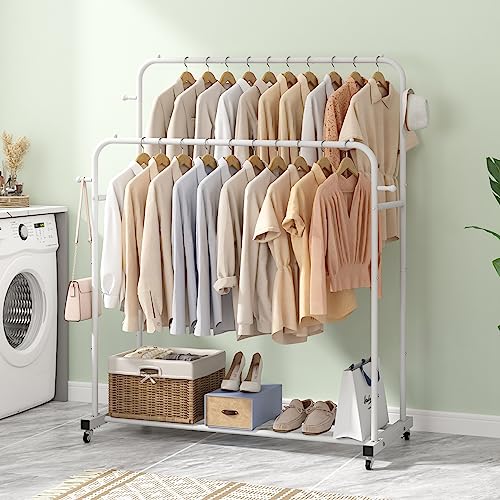 Laiensia Double Rods Garment Rack With Wheels thumb #2