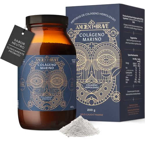 Ancient + Brave Wild Collagen | 200g | 33 Raciones | Colágeno Marino | Colágeno tipo I hidrolizado, origen marino, pesca salvaje, sabor neutro, fácil digestión, alta absorción, respaldo científico