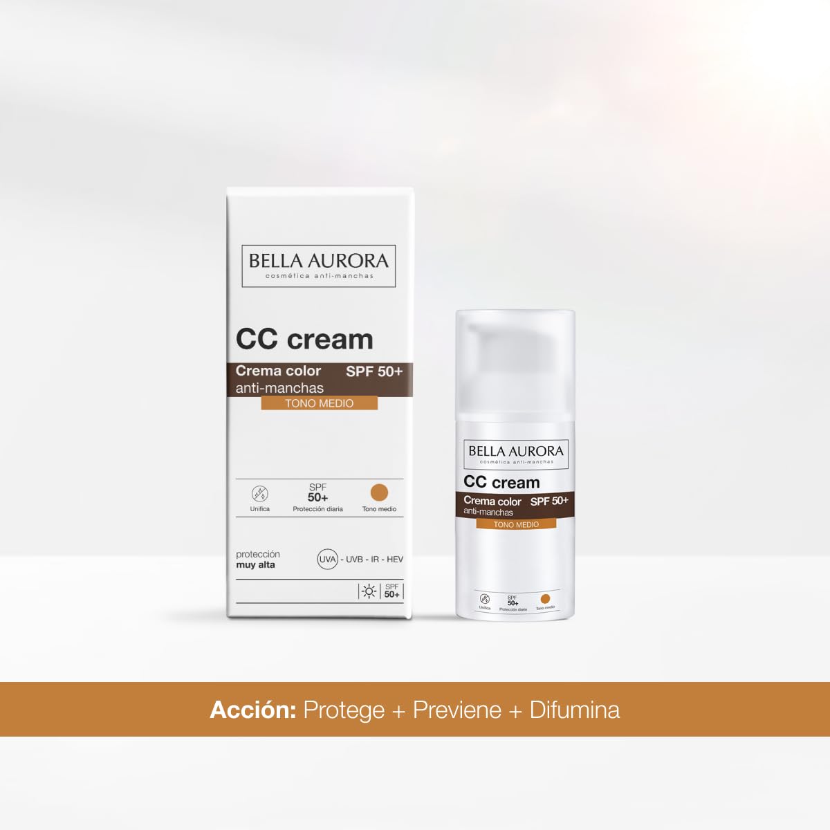 Bella Aurora, Cc Cream Anti-Manchas Tono Medio Spf50+ 30 Ml, Krem Do Twarzy Anty-Plam, Wielobarwny, U, Kobieta