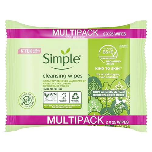 Simple Kind to Skin Cleansing Wipes 2x 25 wipes