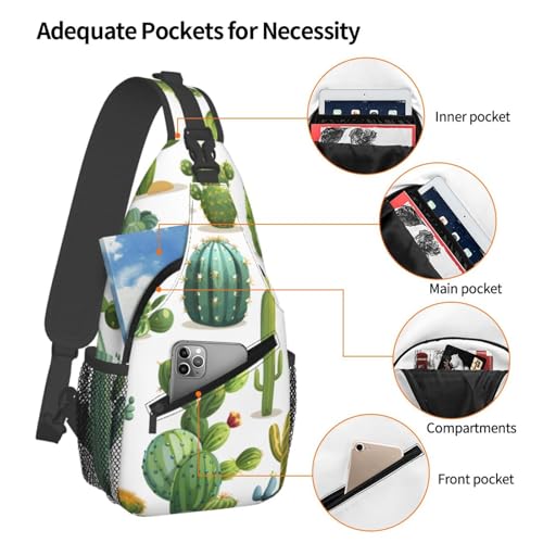 Morral cruzado ligero con diseño cactus unisex miniatura 4