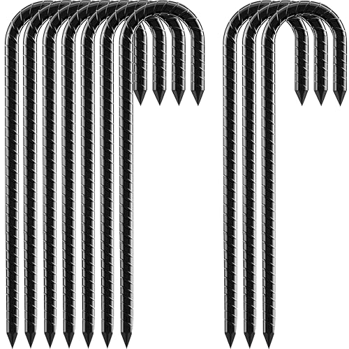 Fondlife Bodenanker,30cm Bodenpfähle,Verzinkter Stahl Bodenanker Trampolin,Bewehrungsstab Zeltheringe,Garten Pfähle,Camping Zelt Heringe.